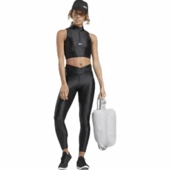 Sh Shiny Lycra Crop Black