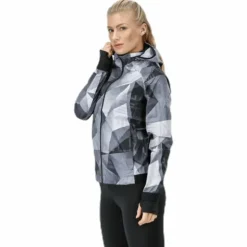 Shield Hood Printed Flash Jacket Black
