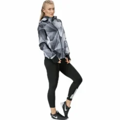 Shield Hood Printed Flash Jacket Black