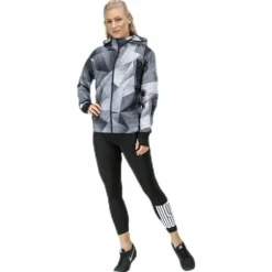 Shield Hood Printed Flash Jacket Black
