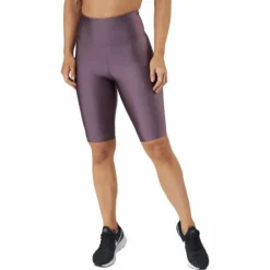 Shiny Biker Tights Black Plum