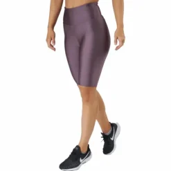 Shiny Biker Tights Black Plum