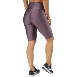 Shiny Biker Tights Black Plum
