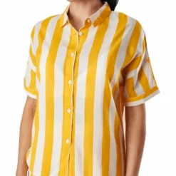 Shirt Short Sleeve Nibe Big Stripes Yellow