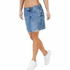 Sky Life Reg Dnm Skirt Blue