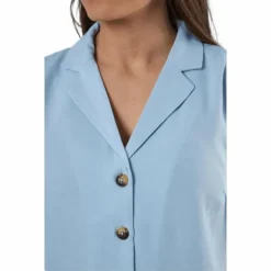Sky S/S Shirt Solid Wvn Blue