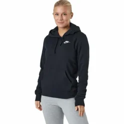 Sportswear Club Fleece Women's Pullover Hoodie BLACK/WHITE