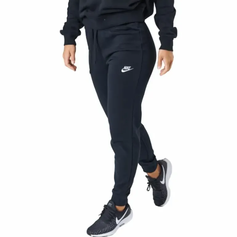 Sportswear Club Fleece Women's Mid-Rise Pants BLACK/WHITE