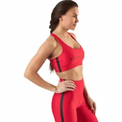 Stripe Sports Bra Red