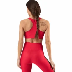 Stripe Sports Bra Red
