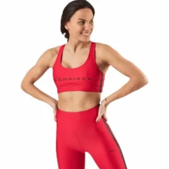 Stripe Sports Bra Red