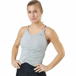 Studio Foundation Ruched Tank Light Gray Heather