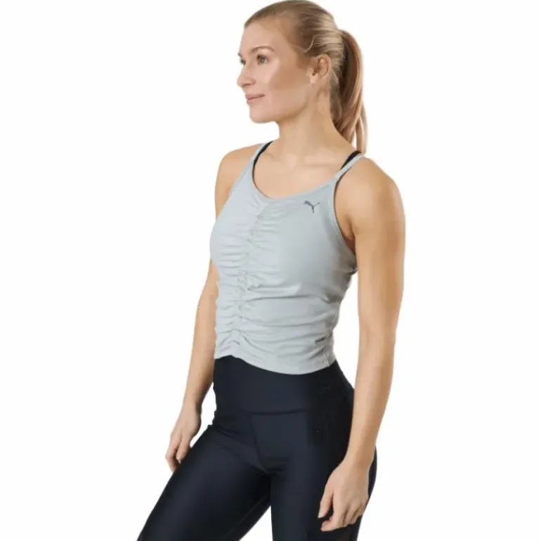 Studio Foundation Ruched Tank Light Gray Heather