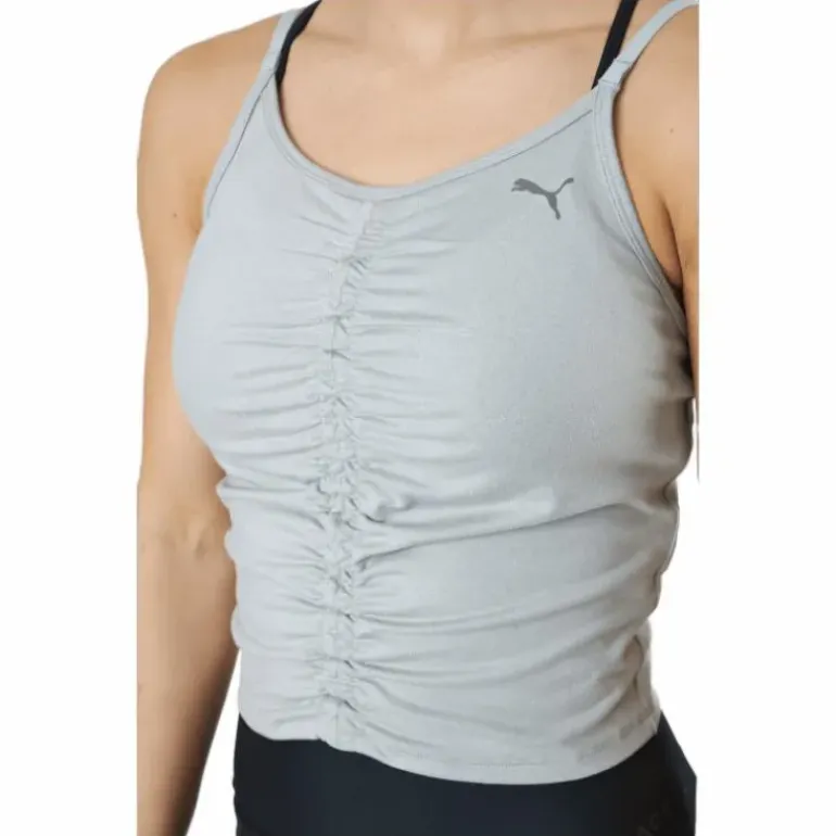 Studio Foundation Ruched Tank Light Gray Heather