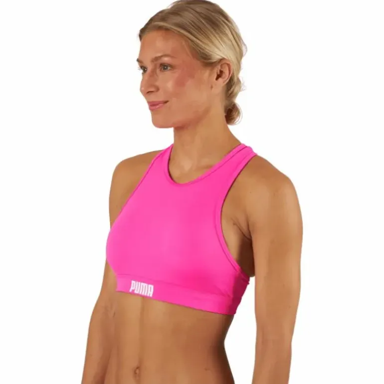 Swim Women Racerback Swim Top Neon Pink