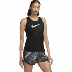 Swoosh Run Tank White/Black
