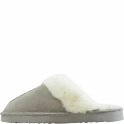 Tamara W Warm Leather Slipper Chateau Gray