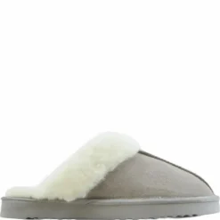 Tamara W Warm Leather Slipper Chateau Gray