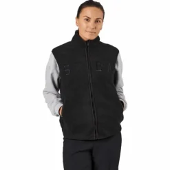 Teddy Pile Vest Black
