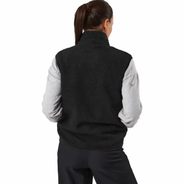 Teddy Pile Vest Black