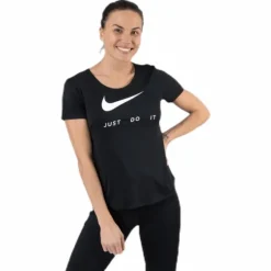 Top SS Swoosh Run White/Black
