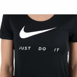 Top SS Swoosh Run White/Black