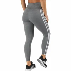 Train Essentials 3-Stripes High-Waisted 7/8 Leggings Dark Grey Heather