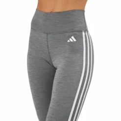 Train Essentials 3-Stripes High-Waisted 7/8 Leggings Dark Grey Heather