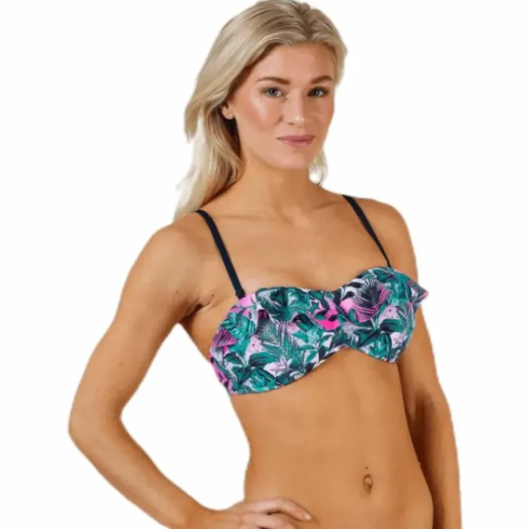 Tropic Garden Padded Bandeau Pink/Blue/Green