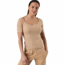 T-shirt Ribbed Beige