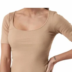 T-shirt Ribbed Beige