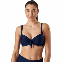 Twisted Solid Unique Wire Bra Blue