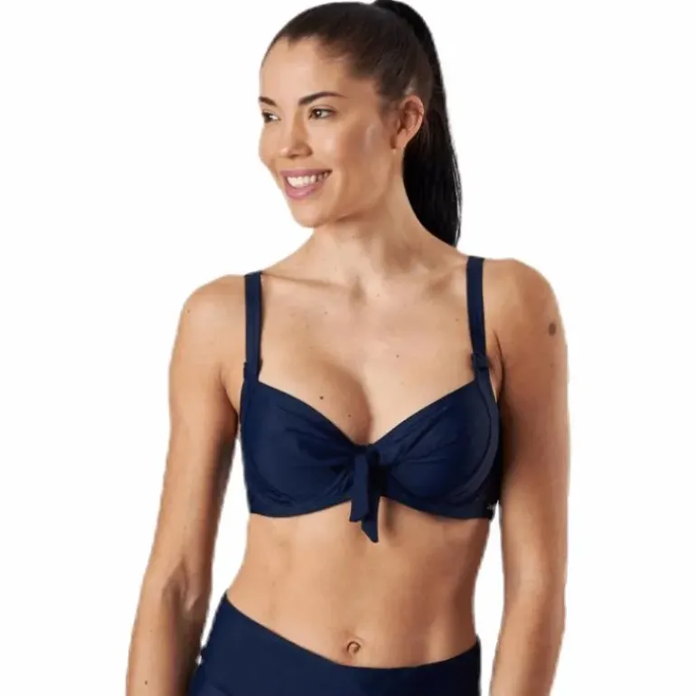 Twisted Solid Unique Wire Bra Blue