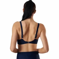 Twisted Solid Unique Wire Bra Blue