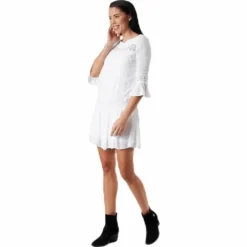 Tyra 3/4 Flare Short Dress Wvn White