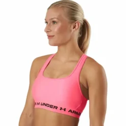 Ua Crossback Mid Bra Cerise