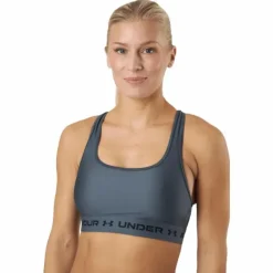 Ua Crossback Mid Bra Pitch Gray