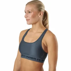 Ua Crossback Mid Bra Pitch Gray