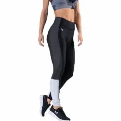UA HG Armour Perforation Inset Leggings Black