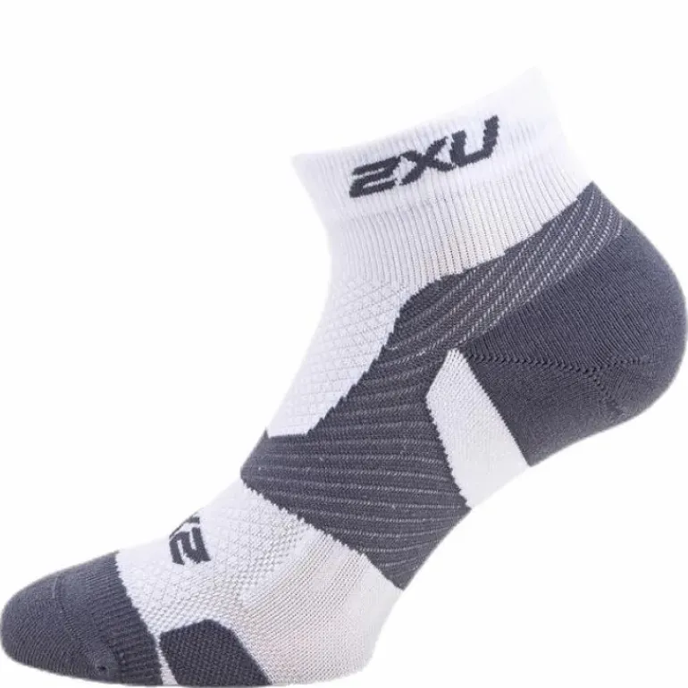 Vectr LightCush 1/4 Crew Sock White/Grey