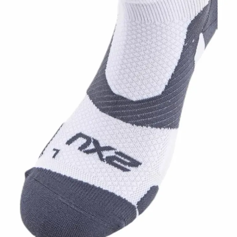 Vectr LightCush 1/4 Crew Sock White/Grey
