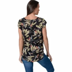 Vic Ss Aop Top Wvn Black