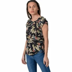 Vic Ss Aop Top Wvn Black