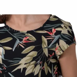 Vic Ss Aop Top Wvn Black