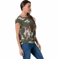 Vic Ss Aop Top Wvn Black