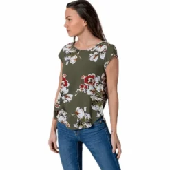 Vic Ss Aop Top Wvn Black