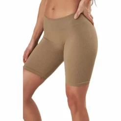 Vicky Rib Seamless Shorts Beige