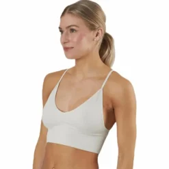 Vicky Rib Seamless V-neck Top Grey