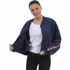 Violet Zip Sweat Blue