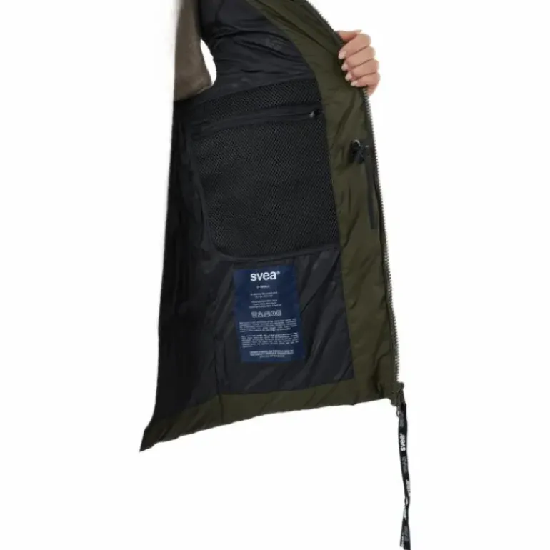 W. Generous Hip Length Vest Dark Army